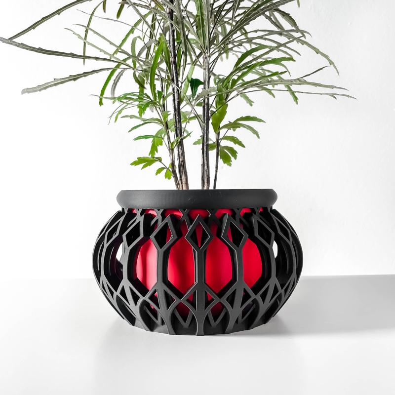 The Vyre Planter Pot & Orchid Pot Hybrid with Drainage Tray: Modern and Unique Home Decor for Plants