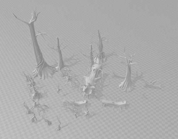 dead trees - low poly