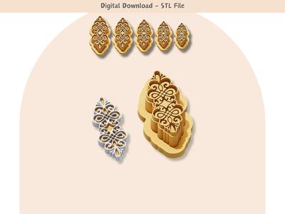 Baroque 02 Clay Cutter for Polymer Clay | Digital STL File | Clay Tools | 5 Sizes Clay Cutters