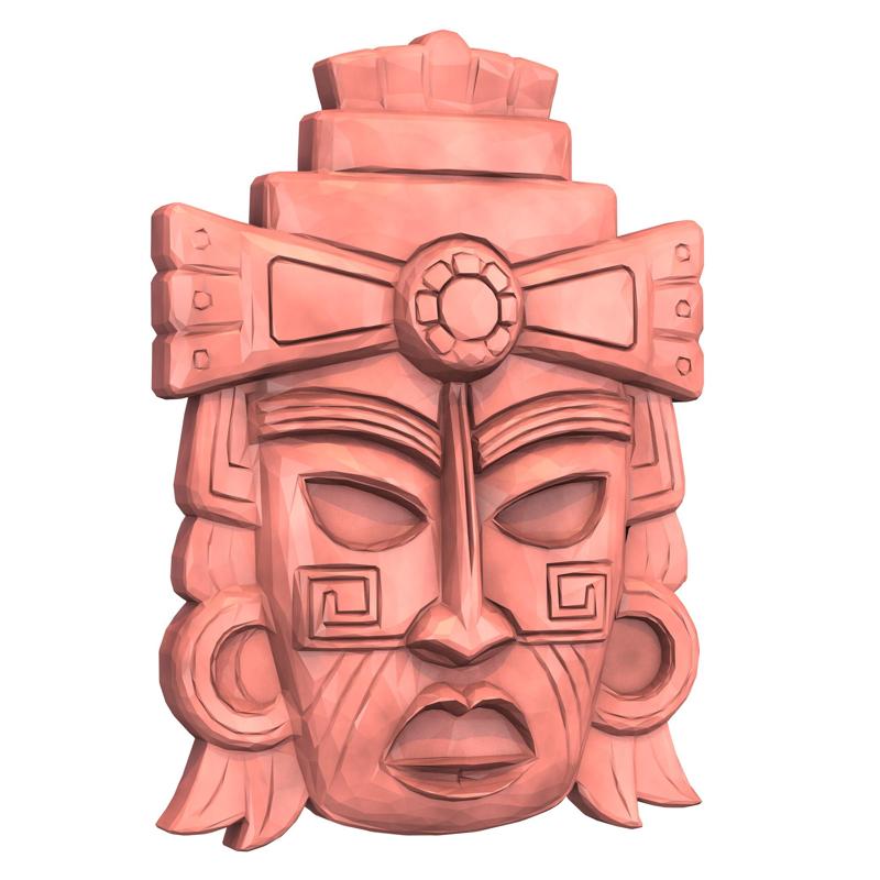 Aztec Mask Low Poly 2