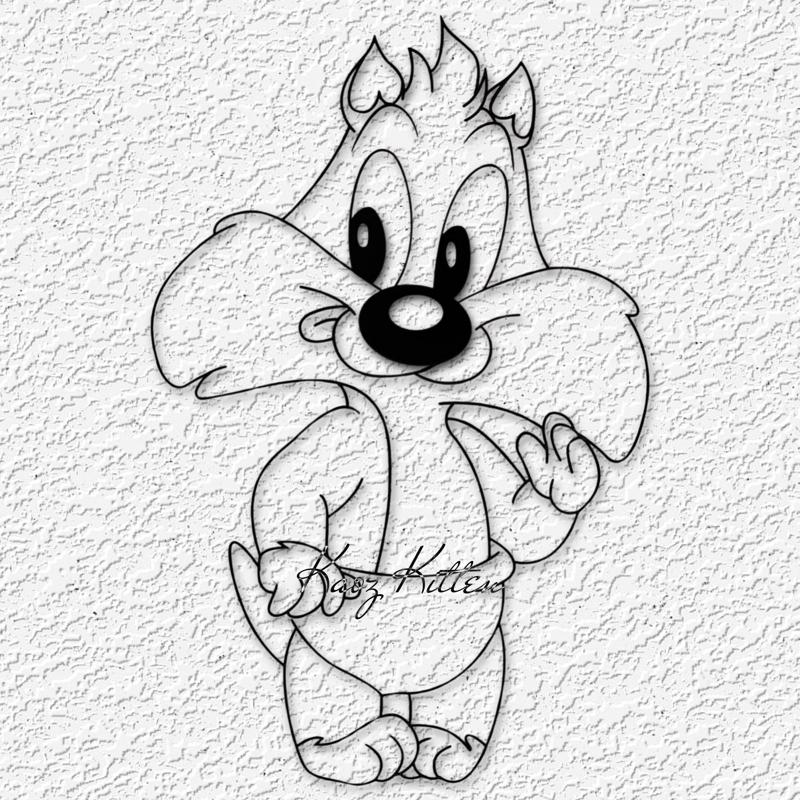 baby sylvester kitty wall art looney toons fanart home decor