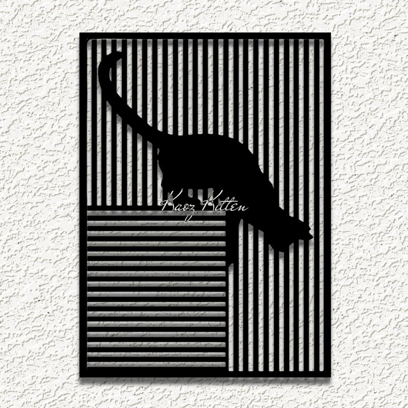 kitty cat optical illusion WALL ART HOME DECOR