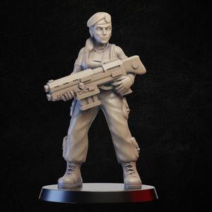 Soldier female with gun