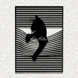 kitty cat in window optical i wall art home decorion.stl