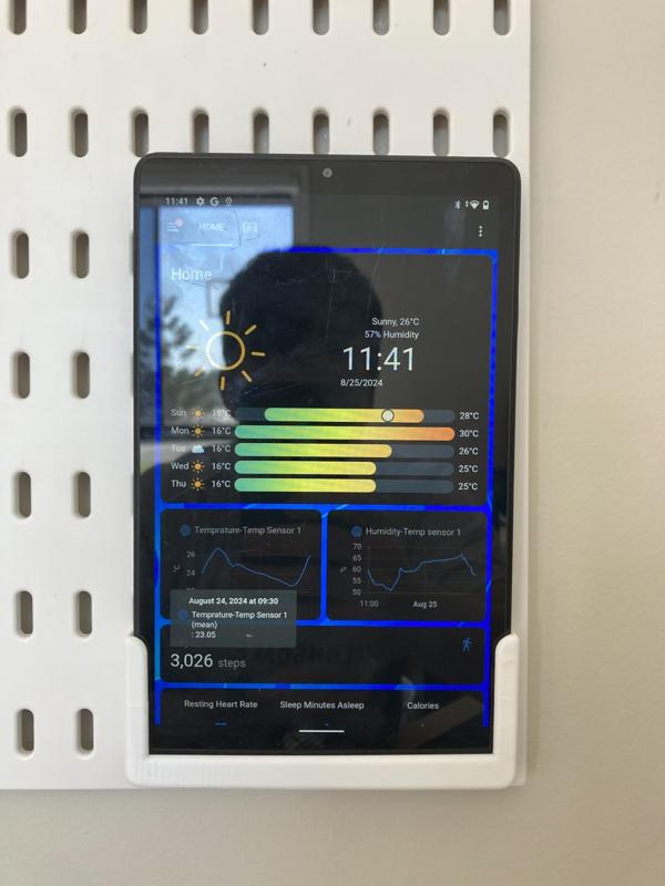 Lenovo Tab m8 Skadis Ikea Pegboard Mount