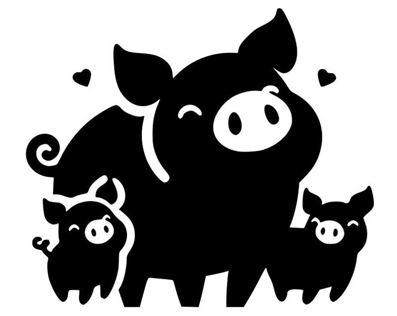 Happy piggy 5 - Happy family sign (four colours)