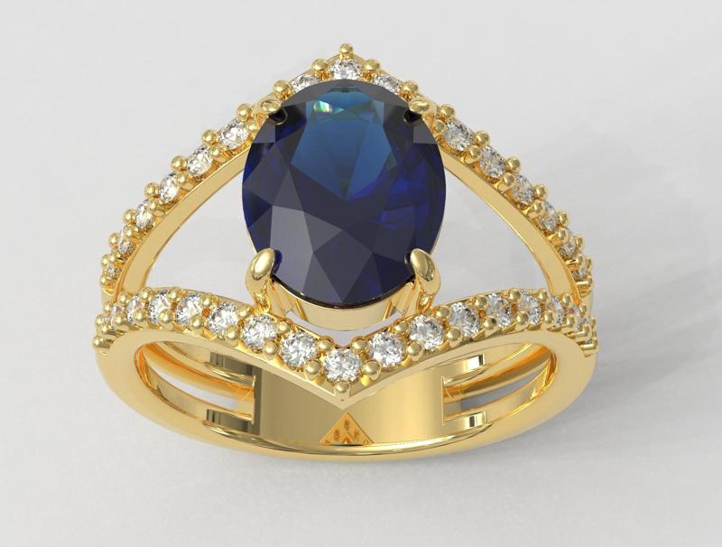 Oval Gemstone Classic Ring