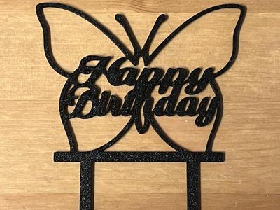 happy birthday butterfly cake topper