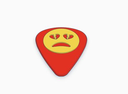 Broken Heart Emoji Guitar Pick