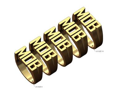 MOB name ring US sizes 6to10 3D print model