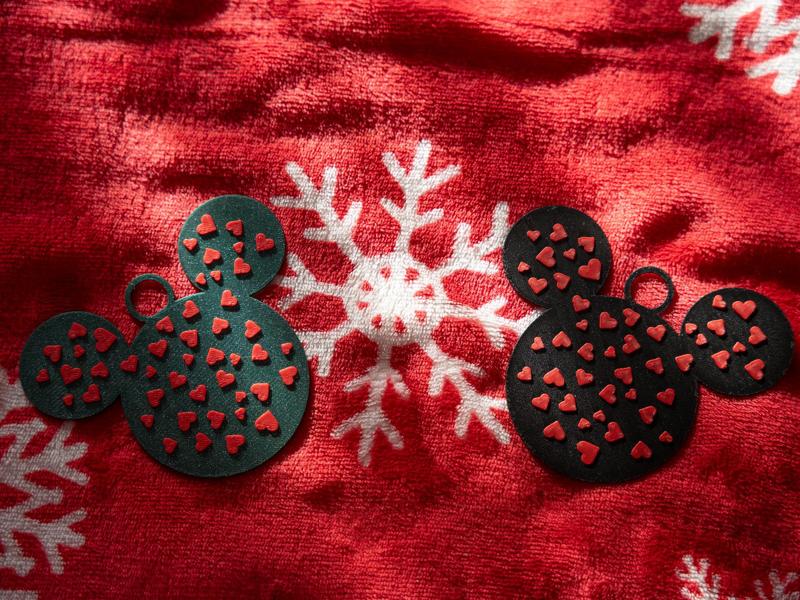 Mickey Mouse tree ornament with hearts