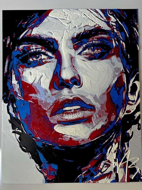 Vibrant abstract portrait of a woman (Filament Painting - HueForge)