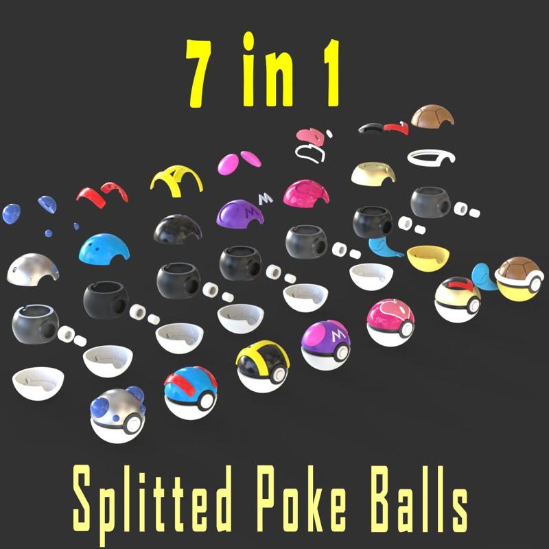 7 in 1 Splitted Pokeballs