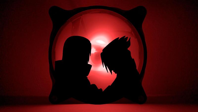 Sasuke and Itachi PC fan cover