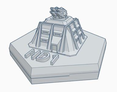 Quad Gun Turret Emplacement Hex Map Scale HMSMil034