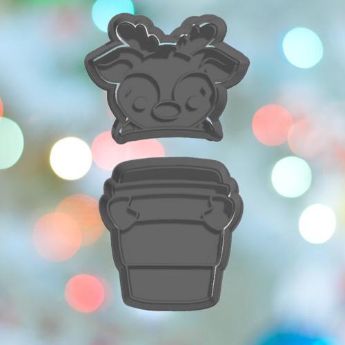 Christmas Reindeer Latte Cookie Cutter