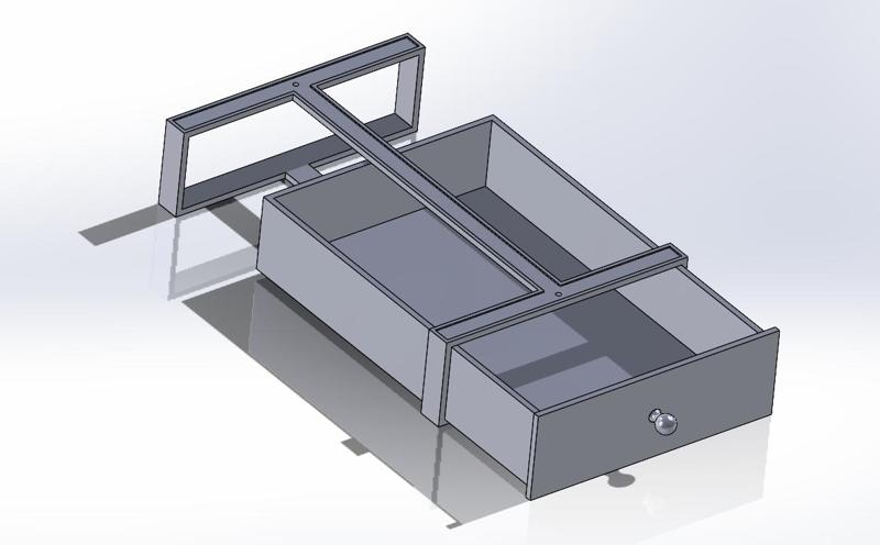 Discreet under-desk storage drawer