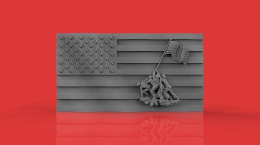 Iwo Jima Tribute American Marine Hero Flag