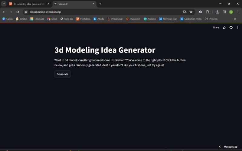 3d modeling idea generator