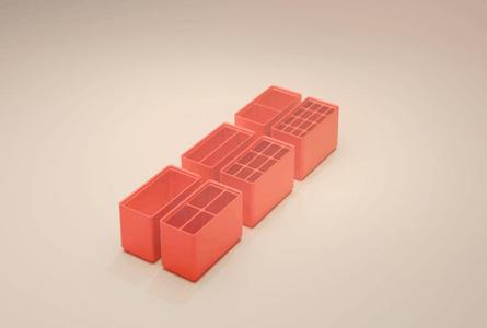 6u Light Gridfinity Box with Multi Dividers 