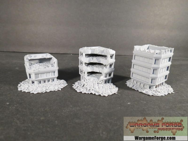 Sci-Fi Ruined Building 23 A, B, & C SFR023