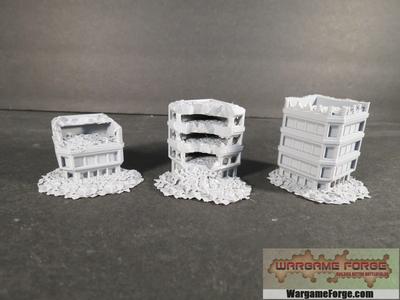 Sci-Fi Ruined Building 23 A, B, & C SFR023
