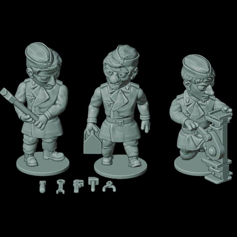 ToonKrieg German Tank crew performing maintenance tasks