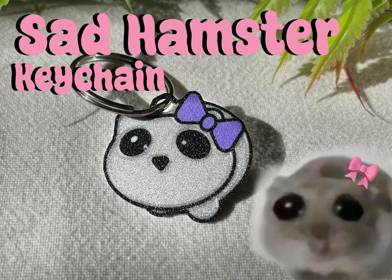 Sad Hamster Keychain