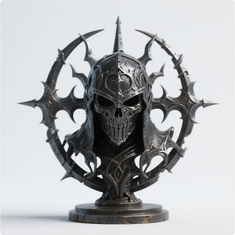 Dark Netherworld Head Sculpture