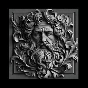 Majestic Artistic Face with Ornate Frame