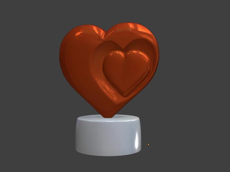 Valentine's Day Heart Intertwined HeartsFigure - 3D Print Model