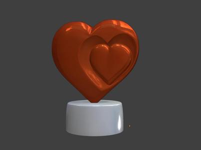 Valentine's Day Heart Intertwined HeartsFigure - 3D Print Model