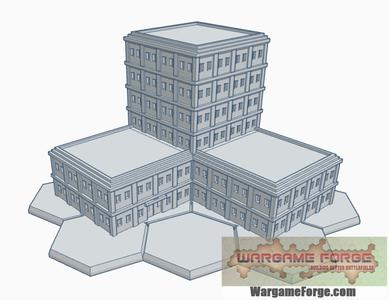Modern Building 6 with Hex Base MHB006