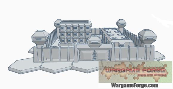 Military Building 15 with Hex Base Security Compound MilHB015