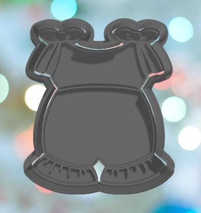 Baby Shower Bow Romper Cookie Cutter