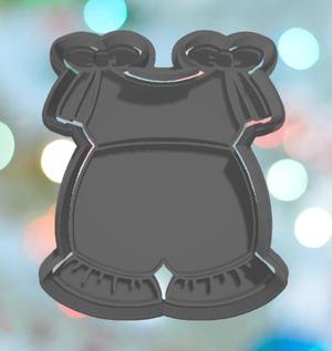 Baby Shower Bow Romper Cookie Cutter