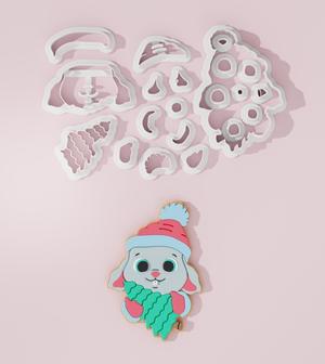 Christmas Rabbit with Tree Cookie Cutter
