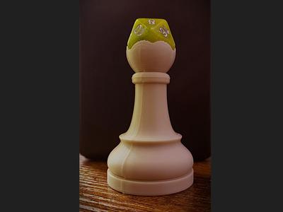 Chess Pawn with bolt for holding d20