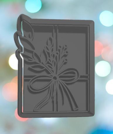 Christmas Package With Greenery Cookie Cutter