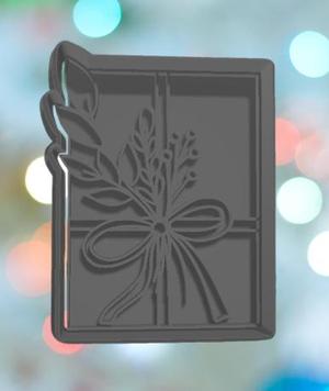 Christmas Package With Greenery Cookie Cutter