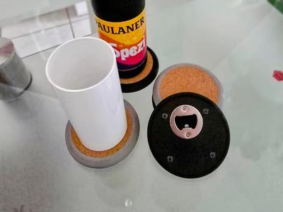 2-in-1 Coaster with Hidden Bottle Opener
