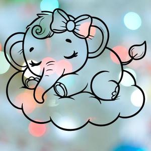 Elephant Girl Sleeping On Cloud Cookie Cutter
