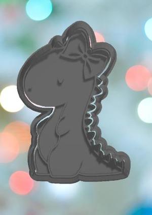 Dinosaur Trex With Bow Cookie Cutter