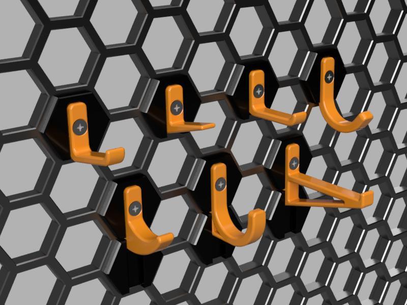 Hook set for the Honeycomb storage wall (HSW)