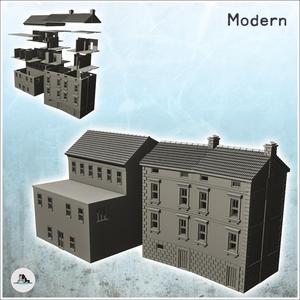 Set of two tiled roof houses with large terrace (11) - World War Two Second WWII Front Eastern Western Axis Allied