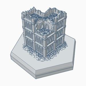 Gothic Ruined Building 12 Hex Map Scale HMSGR012