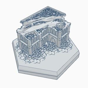 Gothic Ruined Building 18 Hex Map Scale HMSGR018