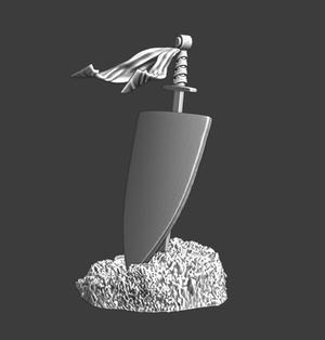 Sword and Shield in the ground