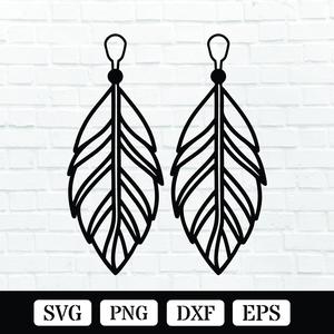 Feather Earring Metal Wall Art Laser Cut SVG