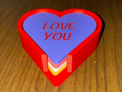 Valentines Day Heart Cany Coaster Set